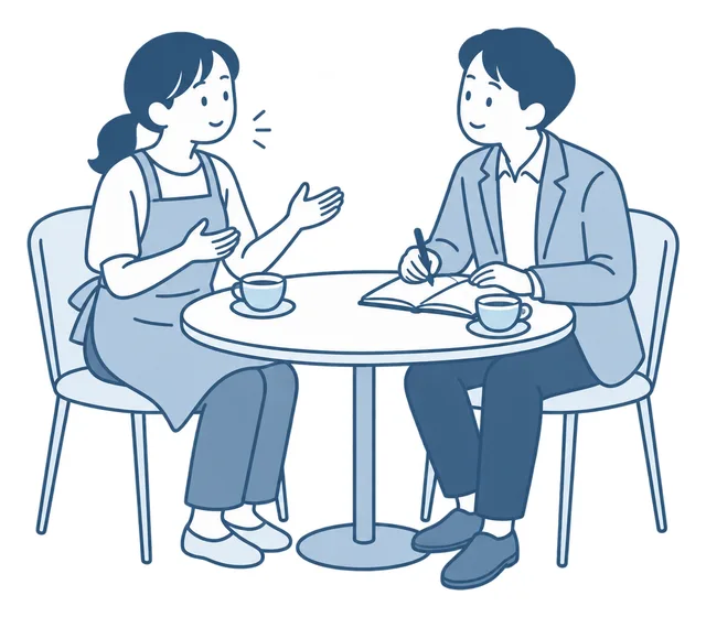 ご依頼主の話を聞いているイラスト